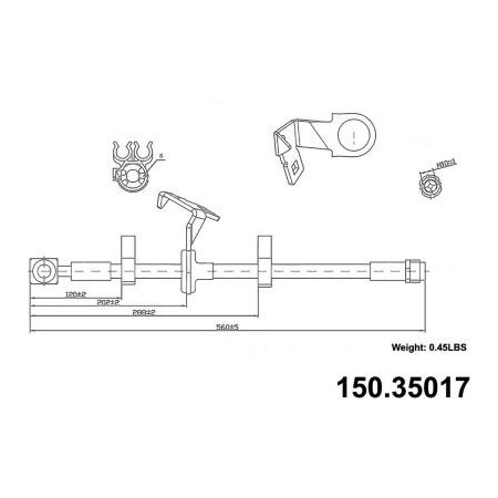 Centric Brake Hose, Parts 150.35017 150.35017